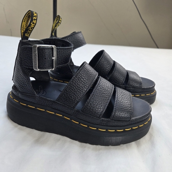 Dr. Martens Clarissa II Quad Platform Sandals Black Leather Size 5US (36EU) - Picture 13 of 13